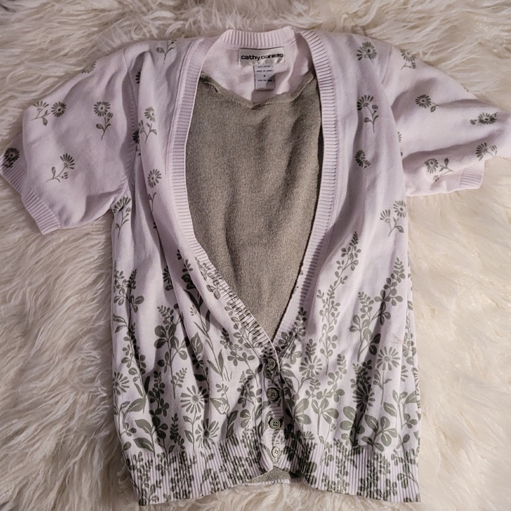 double layer flowery sweater